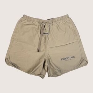 Fear of God Essentials Volley Shorts Mens XS Taupe Drawstring Nylon Streetwear